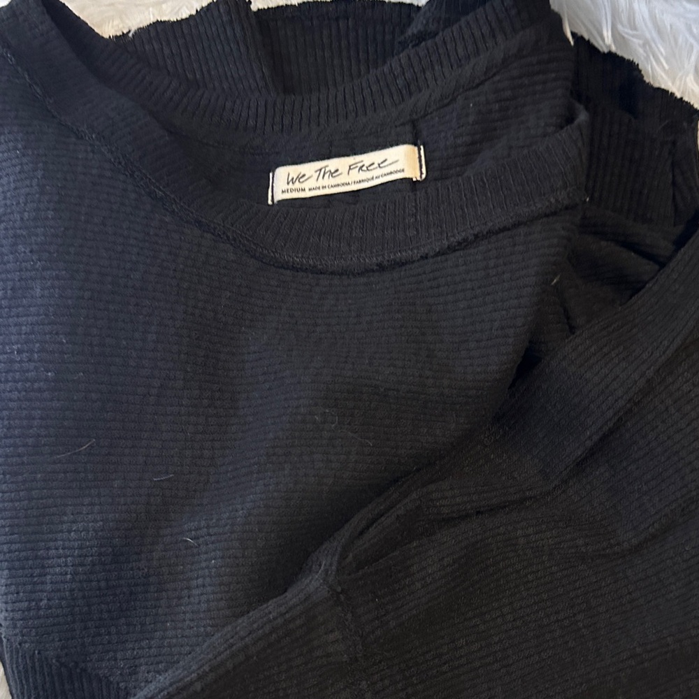 We The Free Charcoal Ribbed Top